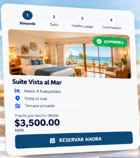 Selección de una habitación en el motor de reservas desde el celular